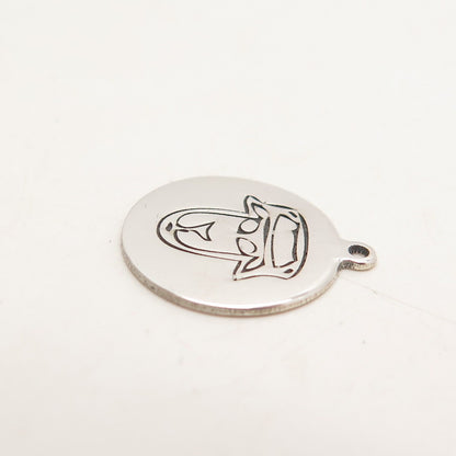 925 Sterling Silver USA Two In Town Sheep Charm Pendant
