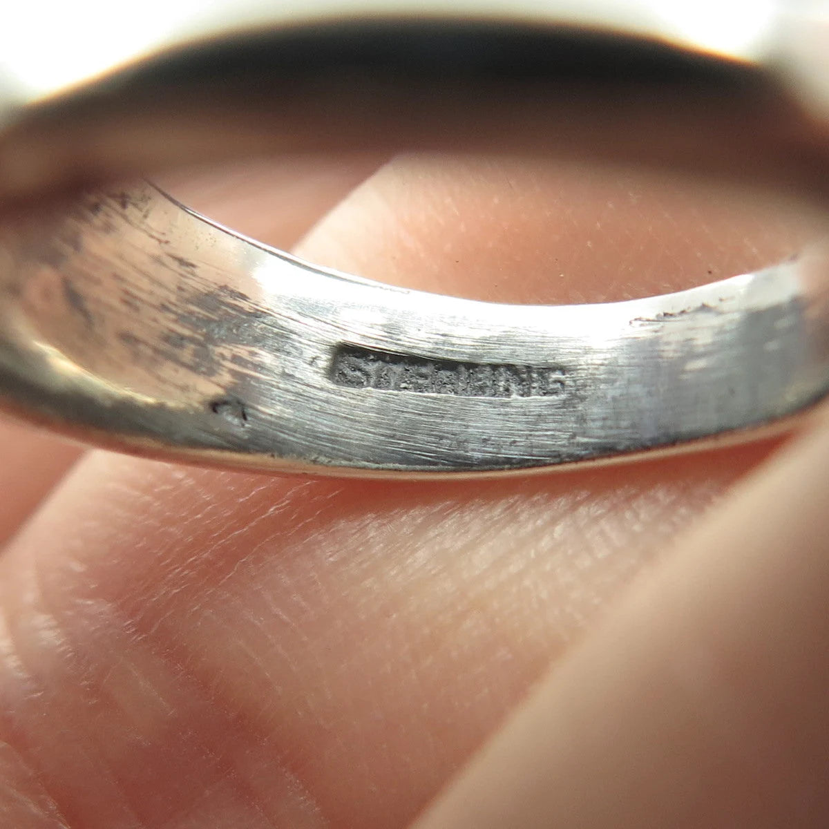 925 Sterling Silver Vintage Striped Ring Size 6.25