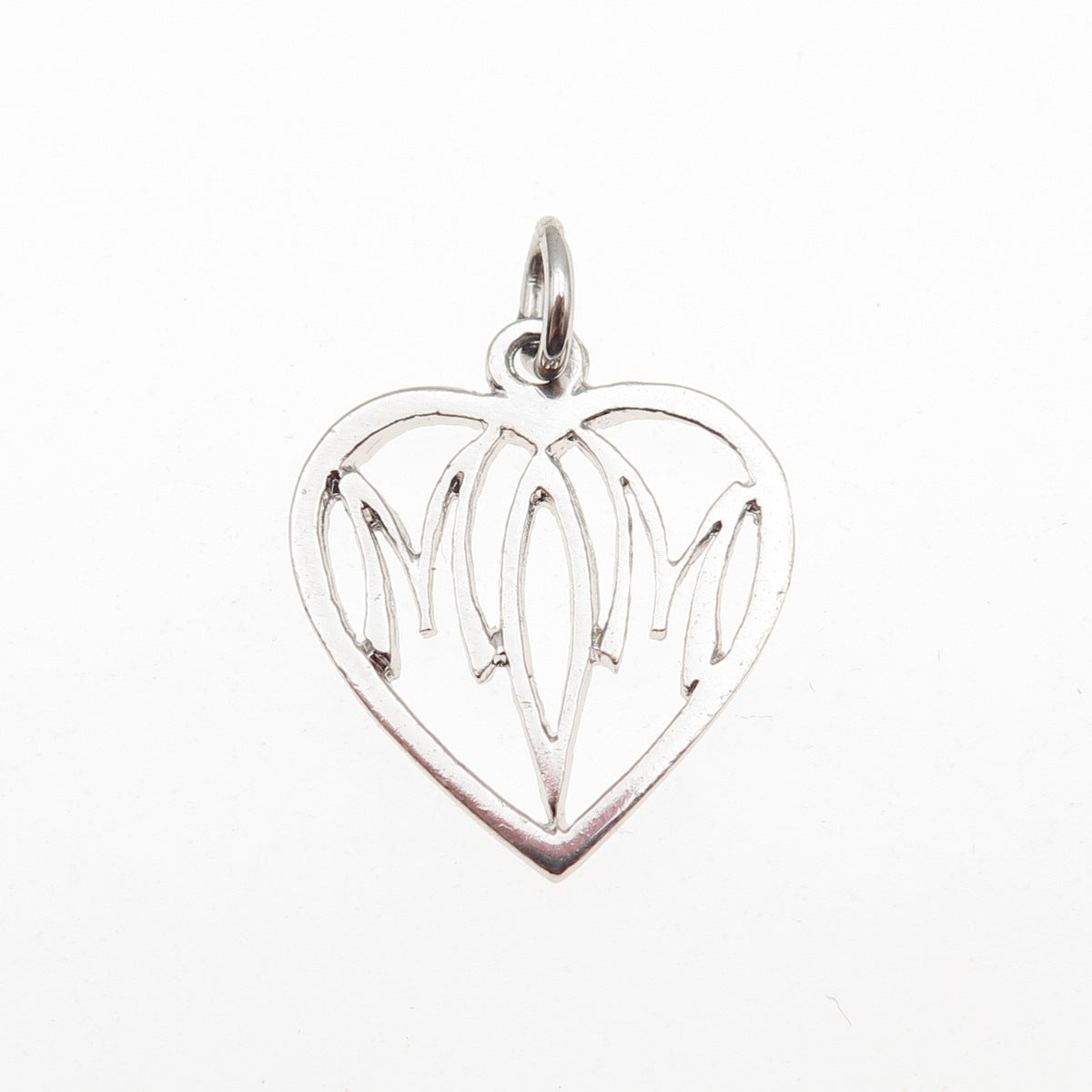 JACOBY BENDER 925 Sterling Silver Vintage Mom Heart Mini Charm Pendant