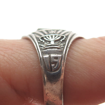 REED & CO NYC 925 Sterling Vintage 1973 Enamel JHS Shallow School Ring Size 8.5