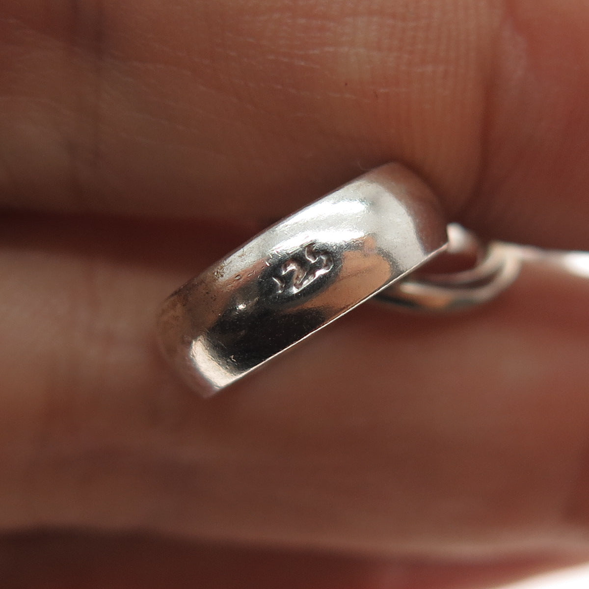 925 Sterling Silver Vintage Modernist Dolphin Charm Pendant