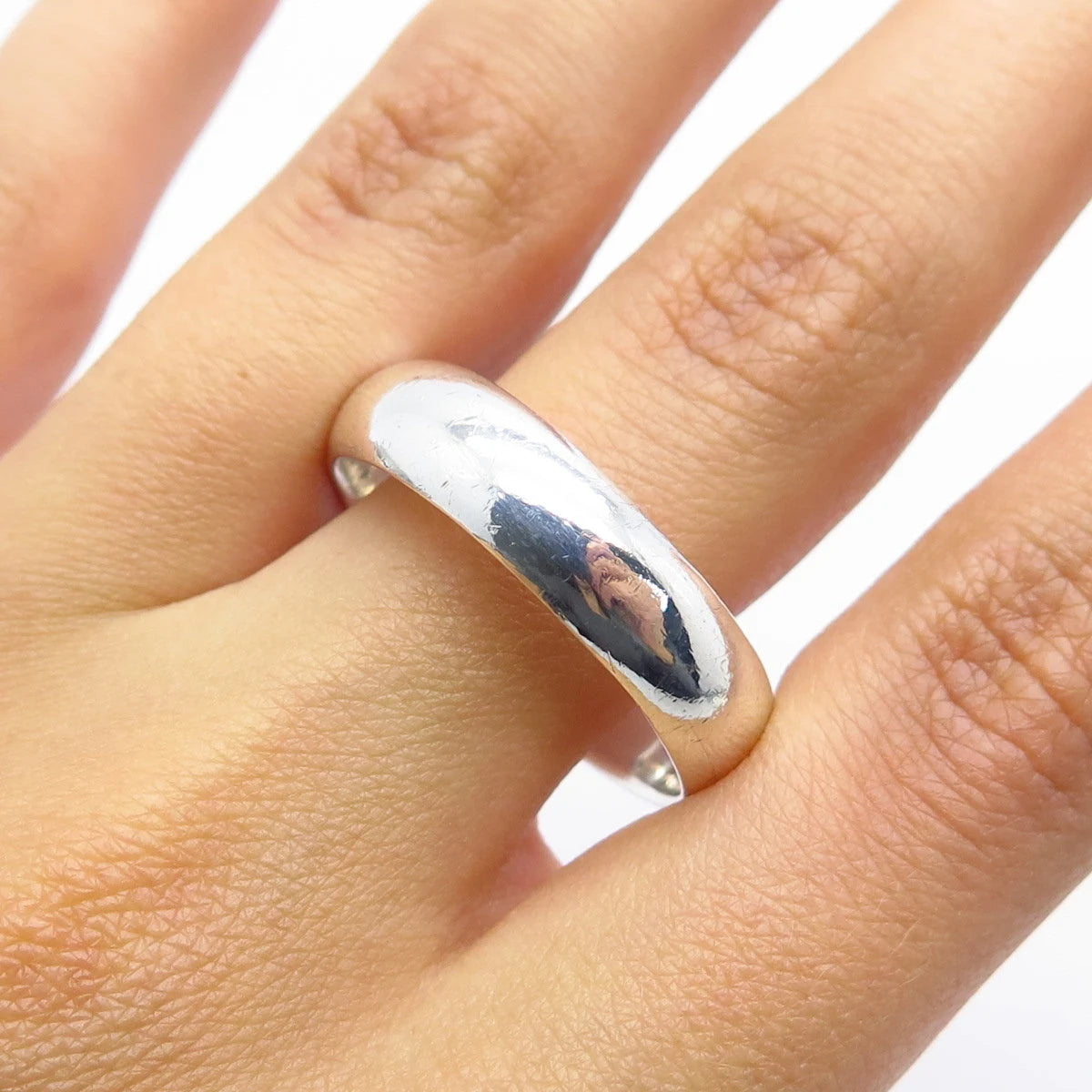 925 Sterling Silver Vintage Classic Band Ring Size 13.75