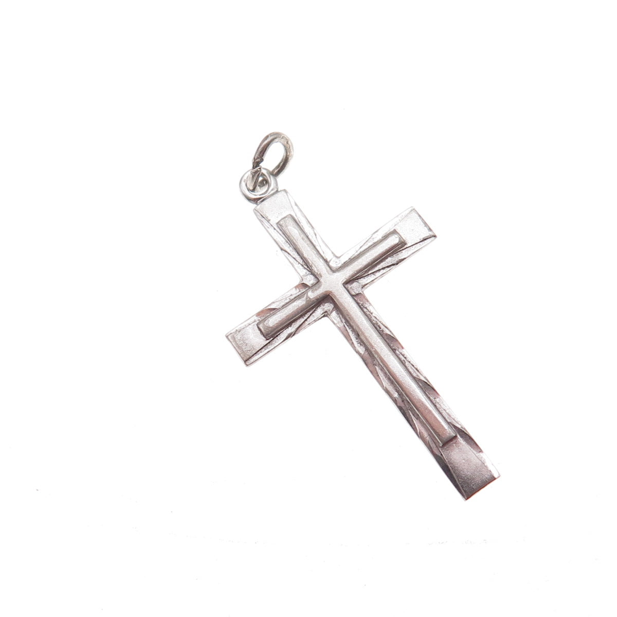 Tru-Kay 925 Sterling Silver Antique Art Deco Cross Charm Pendant