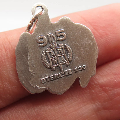 925 Sterling Silver Vintage Enamel ABWA "Together" Charm Pendant #30