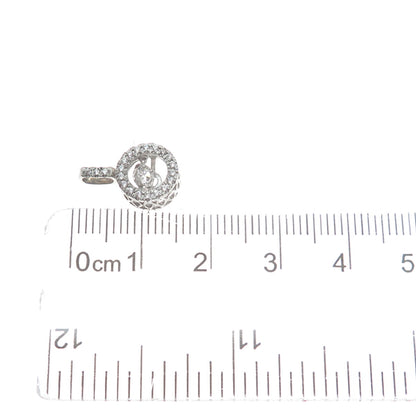 925 Sterling Silver Round-Cut Shaped C Z Sparkle Minimalist Pendant