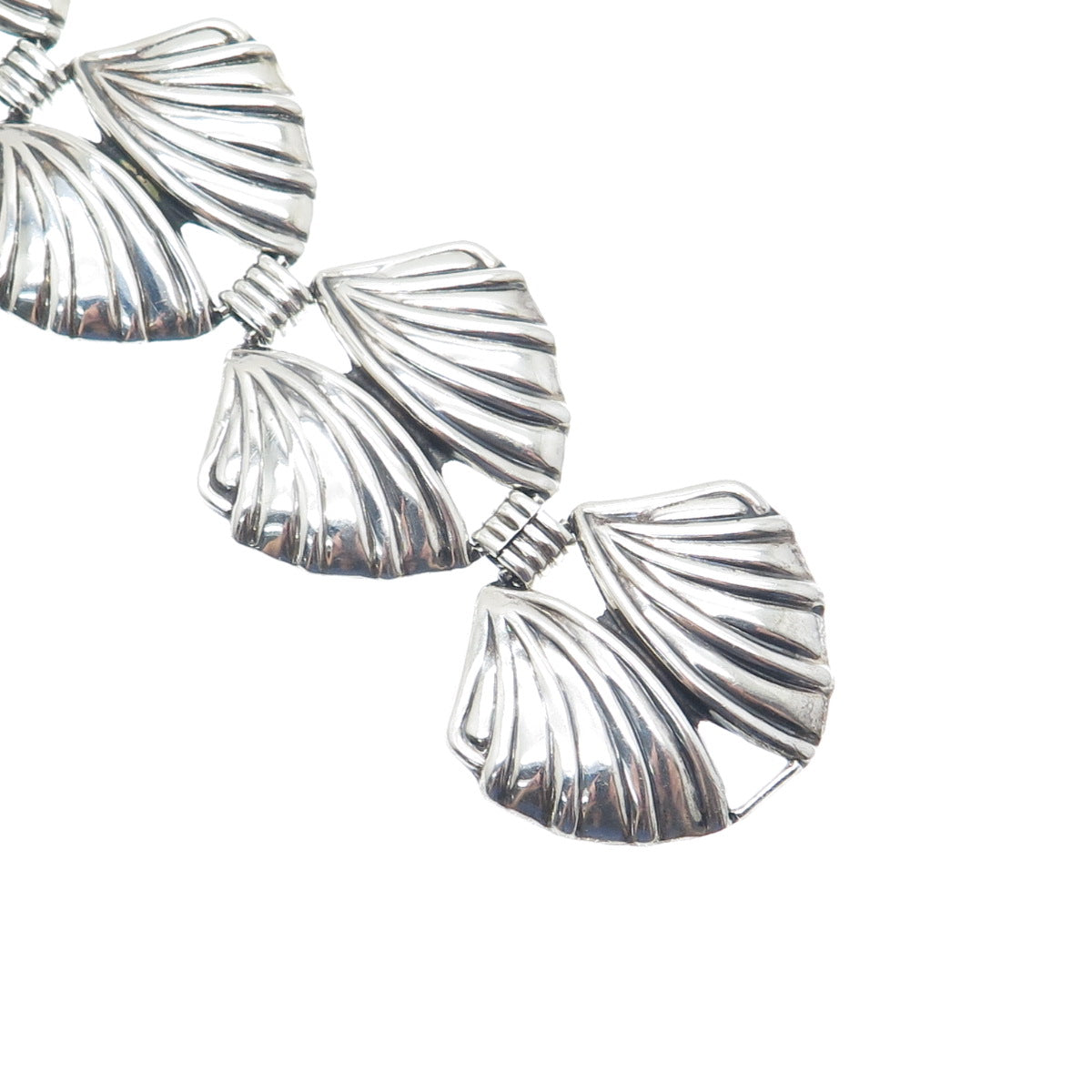 925 Sterling Silver Vintage Mexico Butterfly Wing Link Bracelet 7"