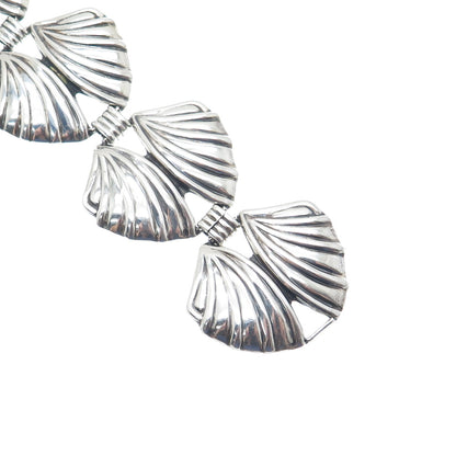 925 Sterling Silver Vintage Mexico Butterfly Wing Link Bracelet 7"