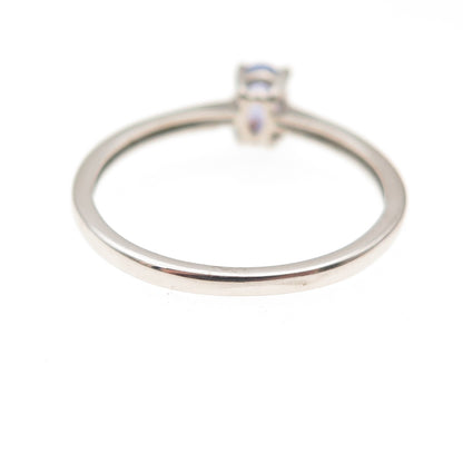 Chuck Clemency 925 Sterling Silver Real Oval-Cut Tanzanite Ring Size 8.25