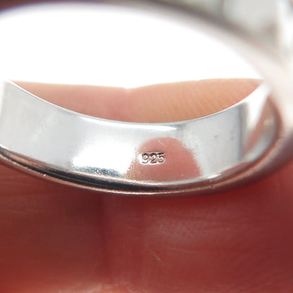 925 Sterling Silver Vintage Puzzle Band Ring Size 6.5