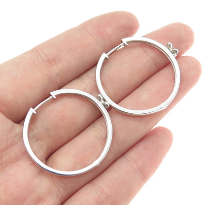 925 Sterling Silver Real Round-Cut Diamond Flower Hoop Earrings