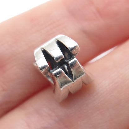 CHAMILIA 925 Sterling Silver Letter M / W Initial Bead Charm