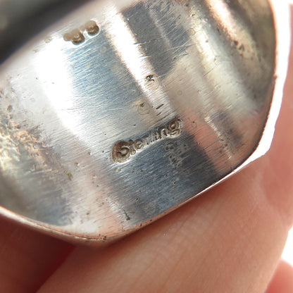 Sophia Becenti Navajo Old Pawn Sterling Silver Vintage Multi-Gem Ring Size 12.5