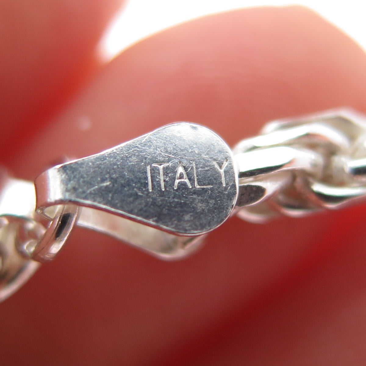 925 Sterling Silver Vintage Italy Twisted Rope Chain Necklace 20"