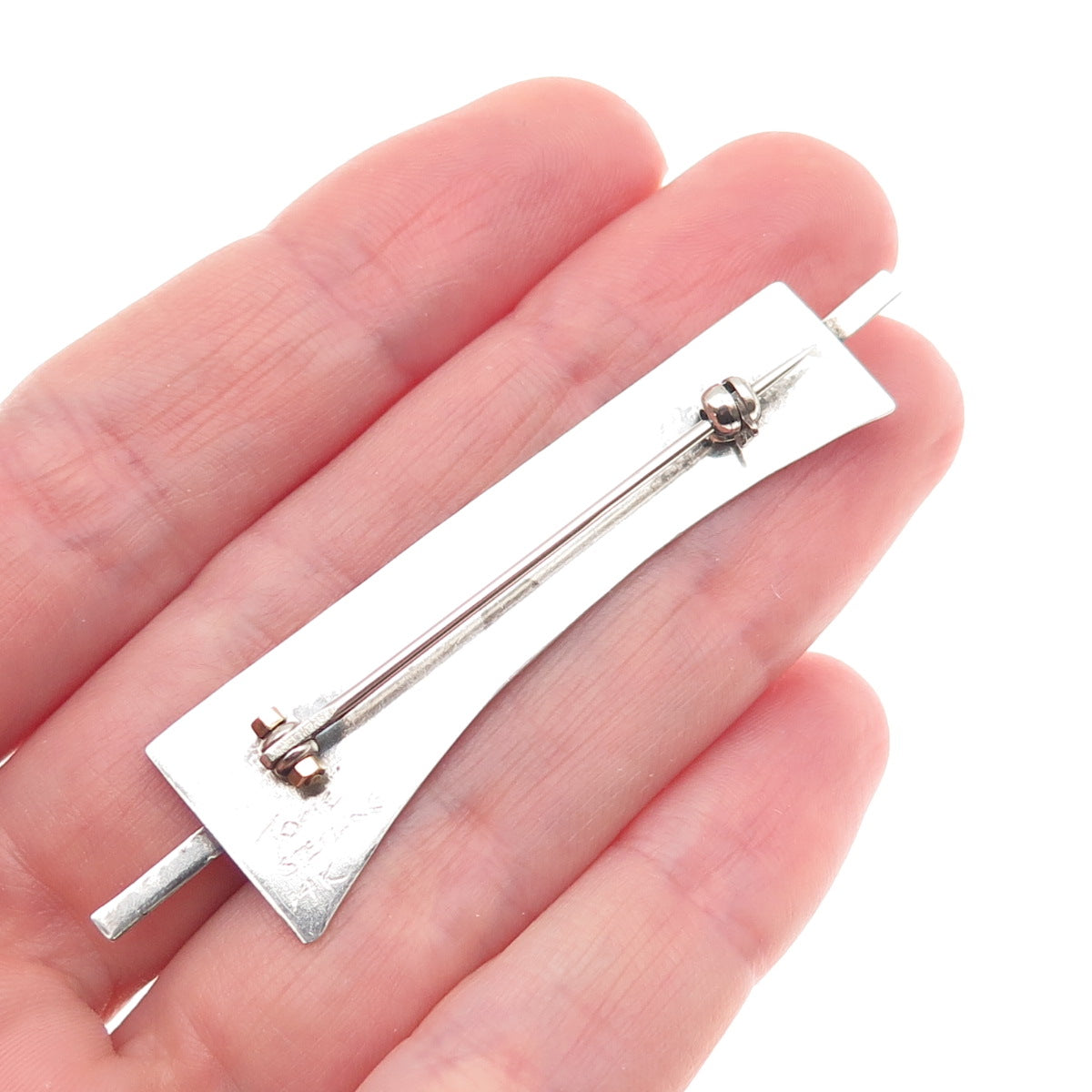 Torie 925 Sterling Silver 14K Gold Vintage Modernist Pin Brooch
