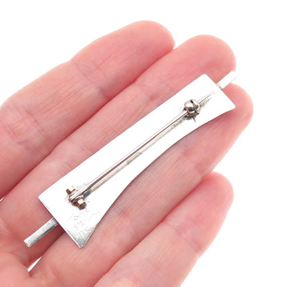 Torie 925 Sterling Silver 14K Gold Vintage Modernist Pin Brooch