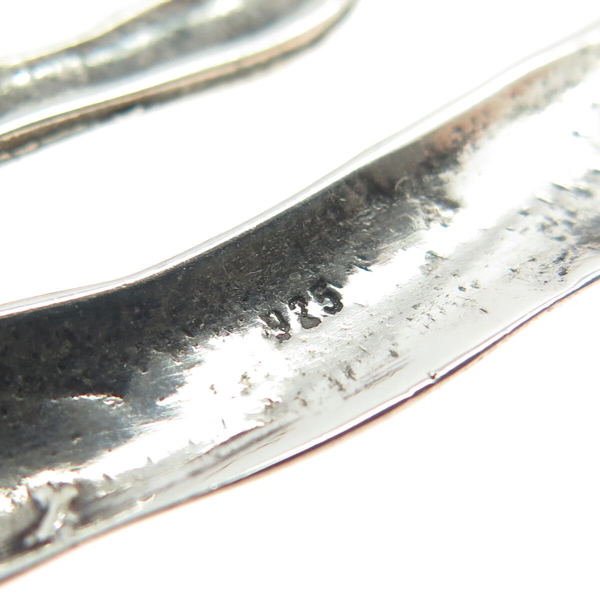 925 Sterling Silver Vintage Hammered Spiral Modernist Pin Brooch