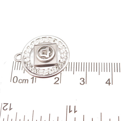 925 Sterling Silver Vintage Bell Eternal Curve Charm Pendant