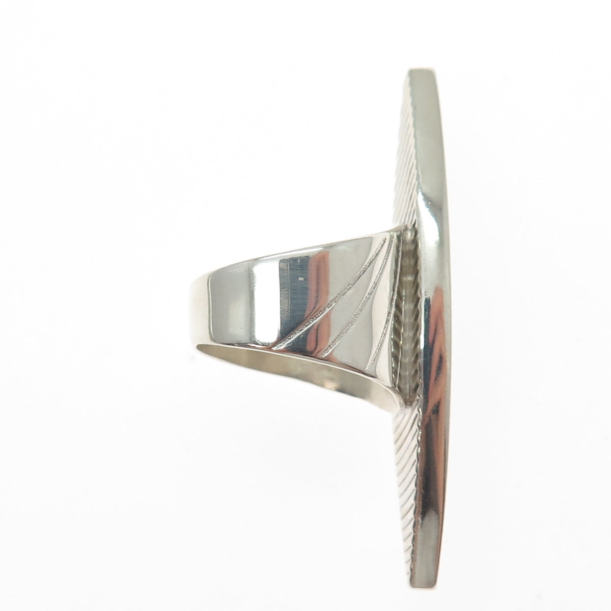 JAY KING DESERT ROSE Sterling Silver Vintage Turquoise Modernist Ring Size 7.25