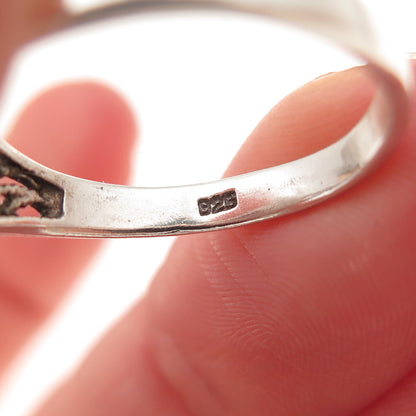 925 Sterling Silver Vintage Fairy Oxidized Ring Size 7.75