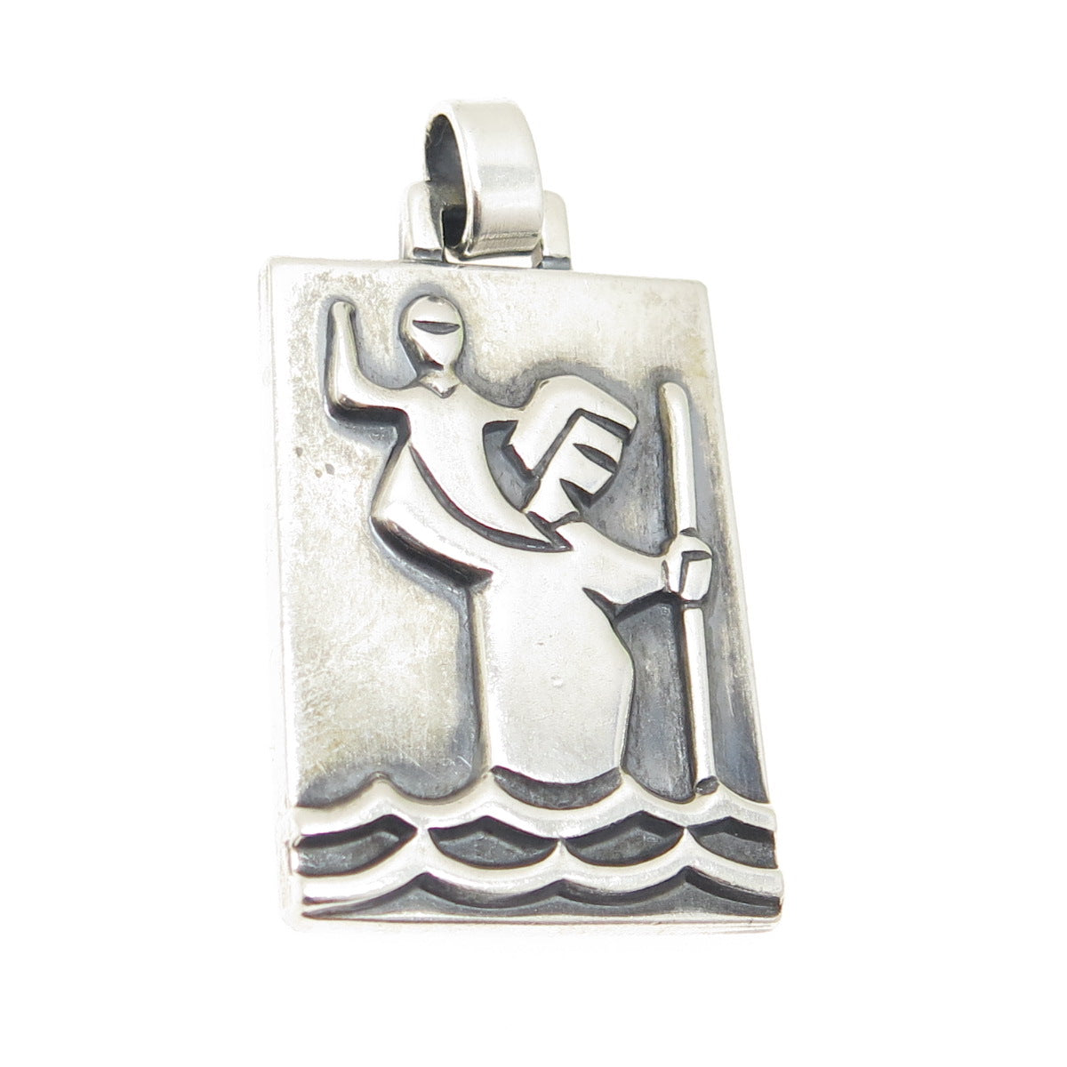 JAMES AVERY 925 Sterling Silver Vintage St. Christopher Religious Pendant