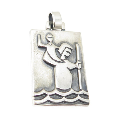 JAMES AVERY 925 Sterling Silver Vintage St. Christopher Religious Pendant