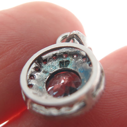 CHAPAL ZENRAY 925 Sterling Silver Real Blue Topaz & C Z Minimalist Charm Pendant