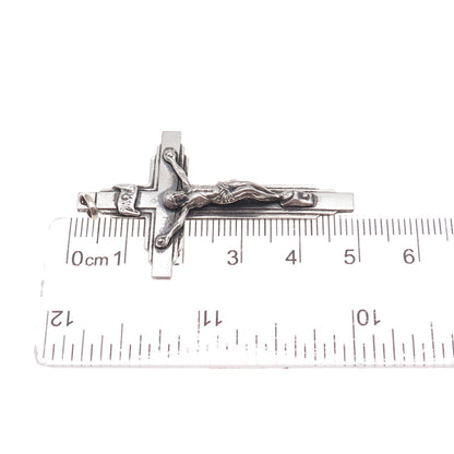 925 Sterling Silver Antique Art Deco France St. Anne de Beaupre Crucifix Pendant