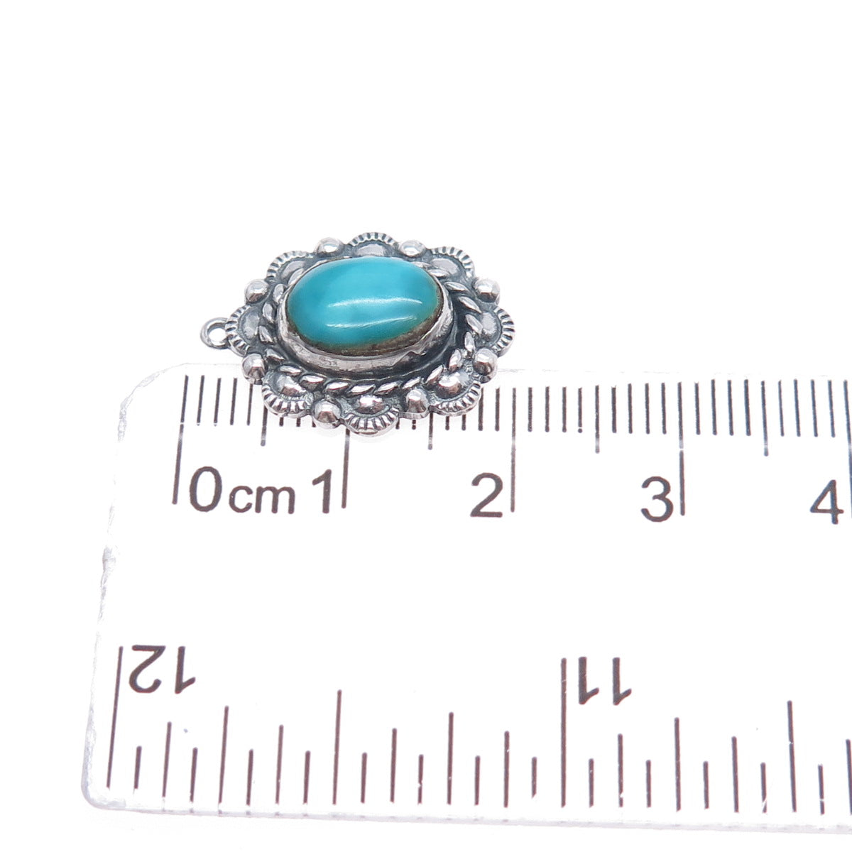 Old Pawn 925 Sterling Silver Vintage Southwestern Bisbee Turquoise Mini Pendant