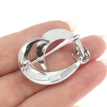 CARL ART 925 Sterling Silver Vintage Modernist Pin Brooch