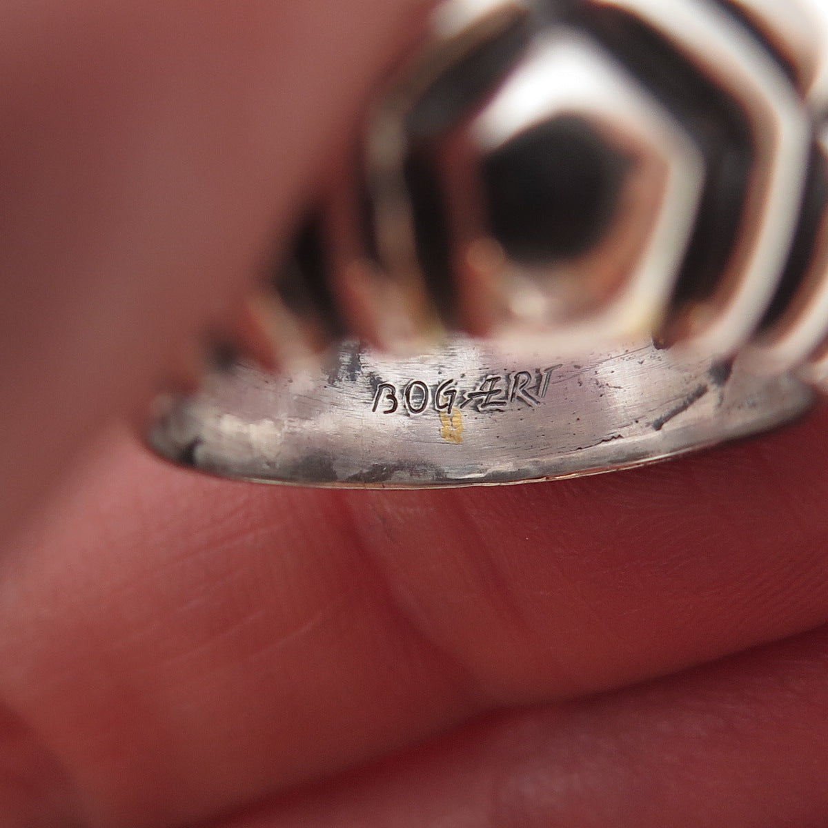 Bogart 925 Sterling Silver Vintage 1988 London Modernist Oxidized Ring Size 6.75