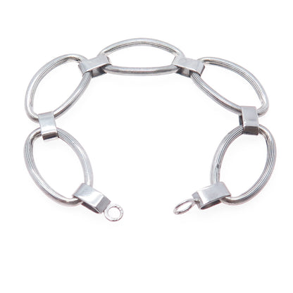 FORSTNER Sterling Silver Antique Art Deco Oval Link Bracelet 7" (missing lock)