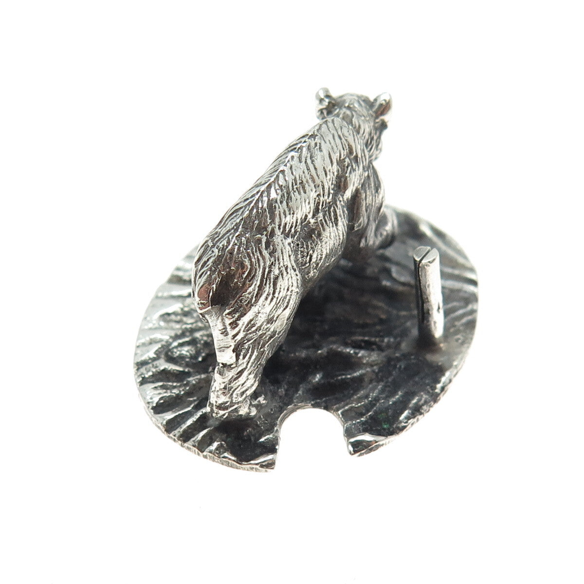 FRANCESCO CAPUTO 800 Silver Antique Italy Bear Oxidized Miniature Figurine