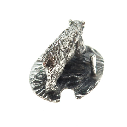 FRANCESCO CAPUTO 800 Silver Antique Italy Bear Oxidized Miniature Figurine