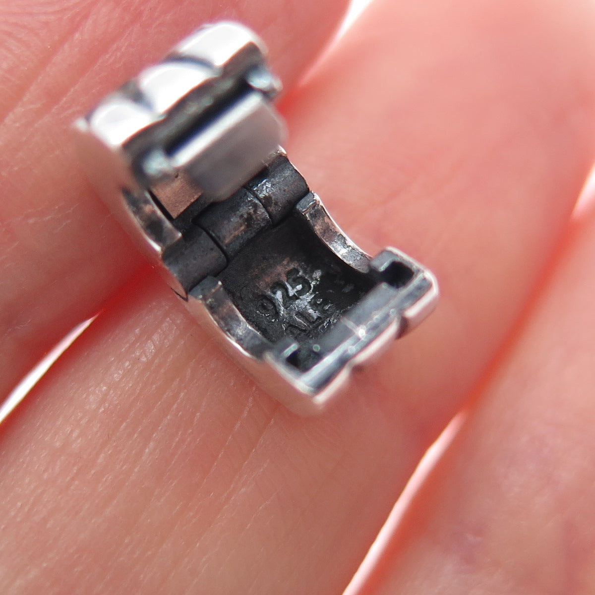 PANDORA 925 Sterling Silver & Gold Sunburst Clip Charm