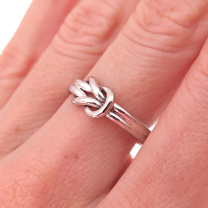 Charles Winston 925 Sterling Silver Vintage Love Knot Oxidized Ring Size 6.75