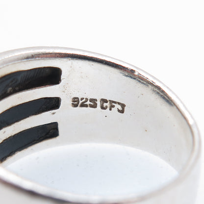 CFJ Collins Fine Jewelry 925 Sterling Silver Vintage Black Onyx Ring Size 6.75