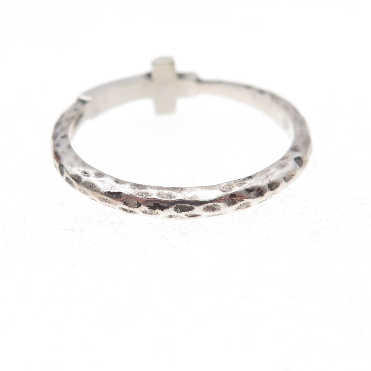 Silpada 925 Sterling Silver Vintage Cross Hammered Oxidized Ring Size 8.25
