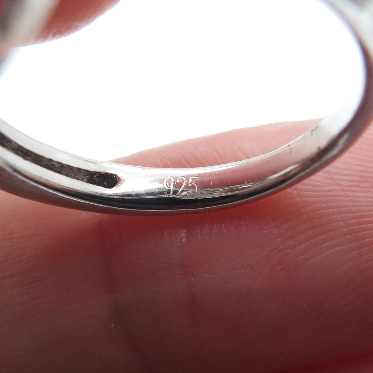 925 Sterling Silver Real Oval-Cut Smoky Quartz & Round-Cut C Z Ring Size 6.75