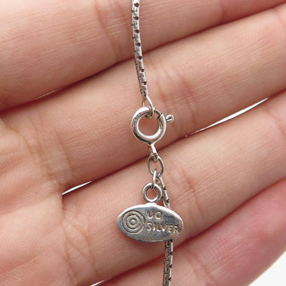 UC Silver 18K Yellow Gold 925 Sterling "I Am Unique" Floral Scroll Necklace 16"