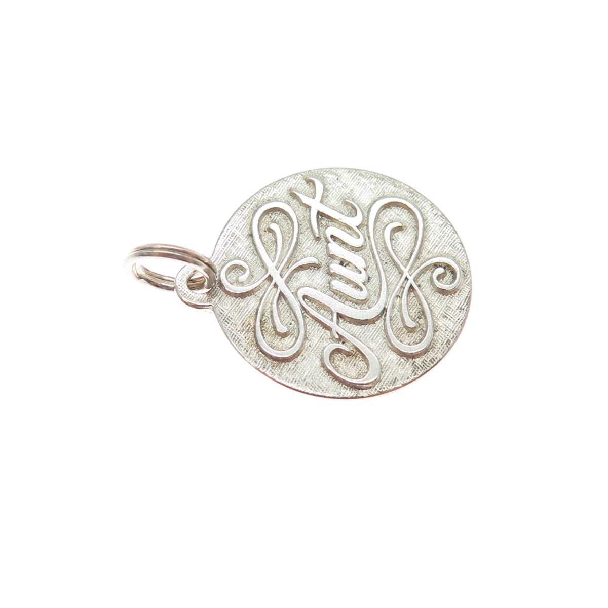 925 Sterling Silver Vintage Aunt Charm Pendant