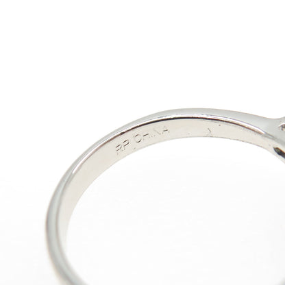 925 Sterling Silver Princess-Cut Shaped C Z Ring Size 7.25