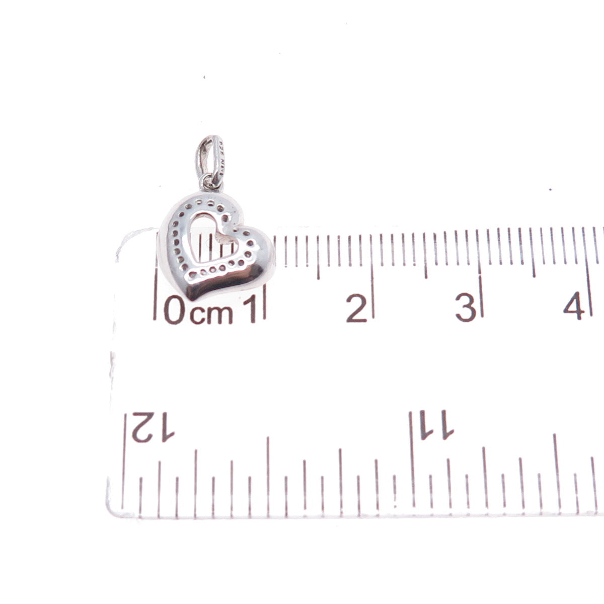 925 Sterling Silver Real Round-Cut Diamond Heart Minimalist Charm Pendant