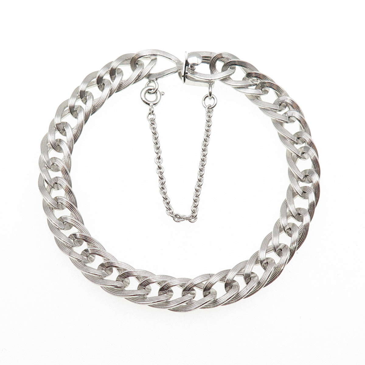 A&Z HAYWARD 925 Sterling Silver Vintage Curb Link Bracelet 7.25"