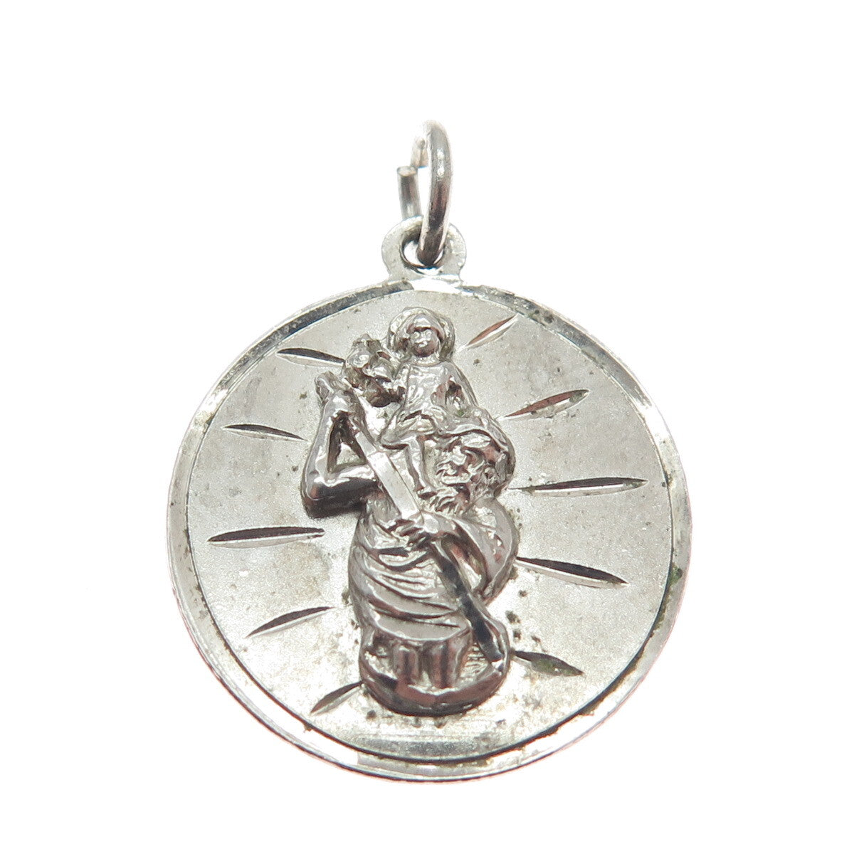 CHAPEL 925 Sterling Silver Vintage St. Christopher Religious Pendant