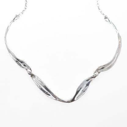 HAGIT GORALI 925 Sterling Silver Vintage Israel Modernist Chain Necklace 20"