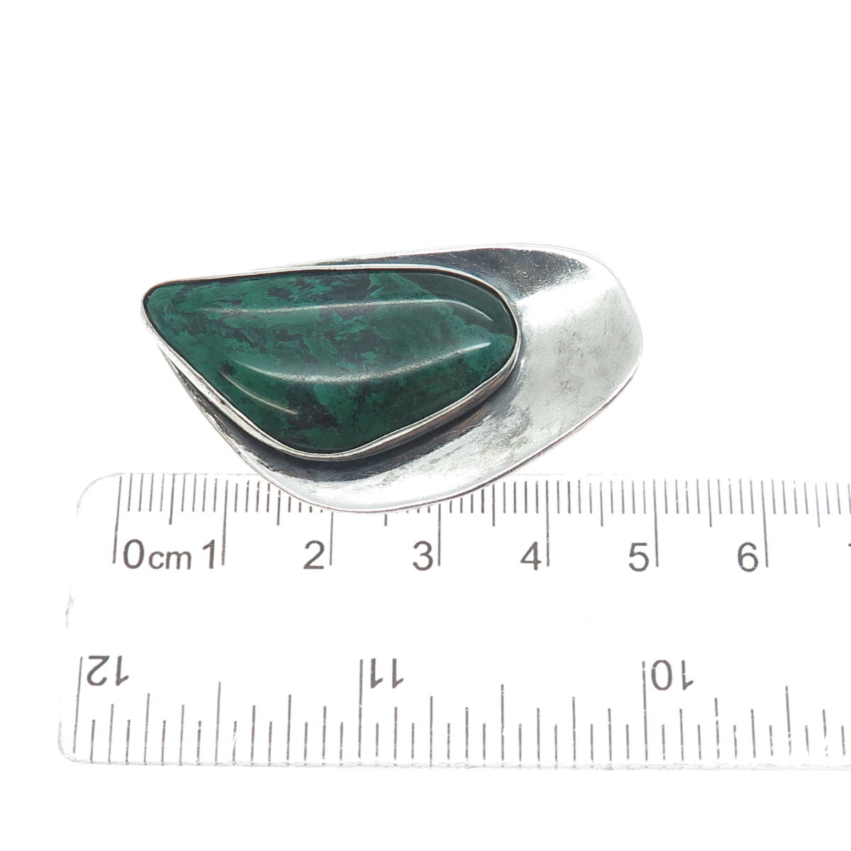 935 Silver Vintage Israel Real Eilat Modernist Oxidized Pin Brooch / Pendant