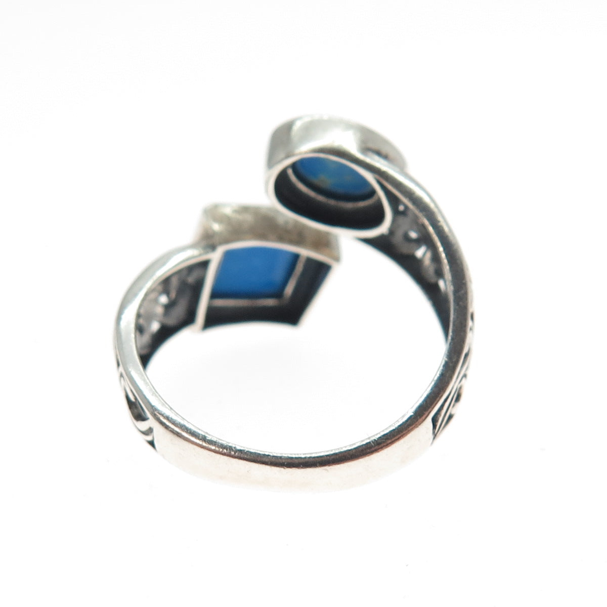FD FELICIA DESIGN Sterling Vintage Bisbee Turquoise Adjustable Ring Size 7.75