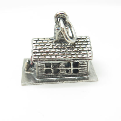 M&M 925 Sterling Silver Vintage Enamel Sheridan Terrace PTA School Pendant
