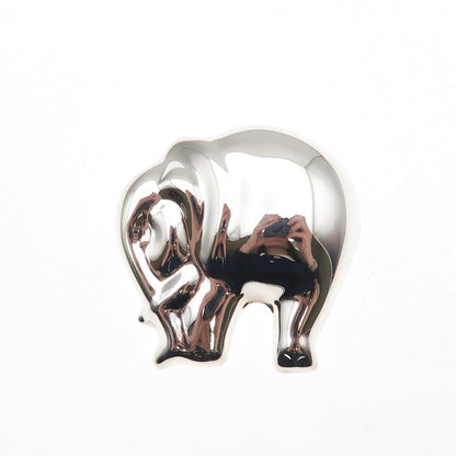 925 Sterling Silver Vintage Mexico Elephant Pin Brooch / Pendant