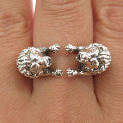 ELIZABETH & JAMES 925 Sterling Silver Real Diamond Accent Lion Ring Size 9.25